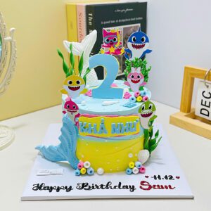 Bánh Kem Bé Gái Baby Shark BBS02