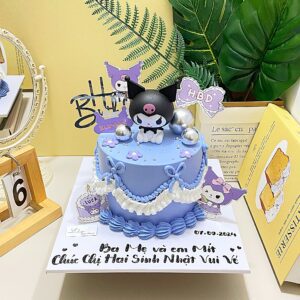 Bánh Kem Kuromi Màu Tím Cho Bé Gái KM02