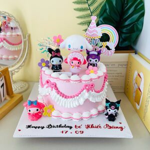 Bánh Kem Kuromi Màu Hồng Cho Bé Gái KM09 1 Bánh Kem Kuromi Màu Hồng Cho Bé Gái KM09