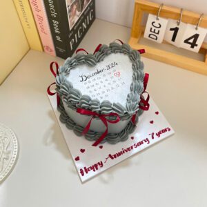 Bánh Kem Đốt Cháy Hình Trái Tim Màu Xám DC09 1 Bánh Kem Đốt Cháy Hình Trái Tim Màu Xám DC09