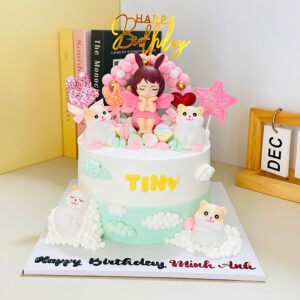 Bánh Thôi Nôi Bé Gái Màu Xanh TN04 1 Bánh Thôi Nôi Bé Gái Màu Xanh TN04