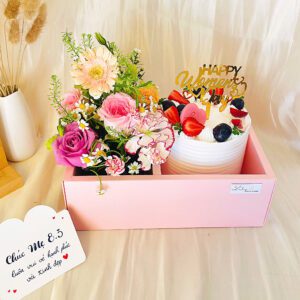 Set Bánh Kem Và Hoa Tươi Tặng Mẹ 1 Set Bánh Kem Và Hoa Tươi Tặng Mẹ BH02