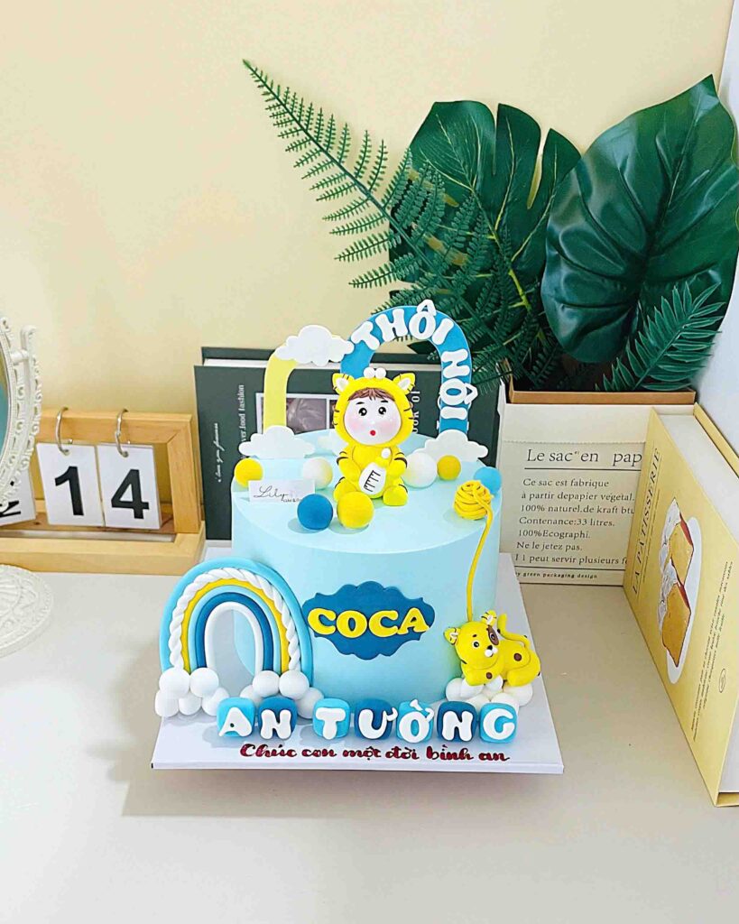 Gợi ý 15+ mẫu bánh kem đầy tháng bé trai đẹp mắt và tươi ngon 13 Bánh nặn bé trai thôi nôi đầy tháng