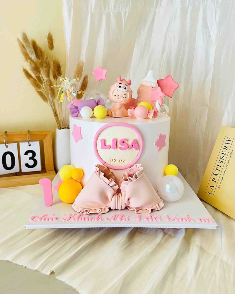 10+ Mẫu Bánh Thôi Nôi Tuổi Rồng Dành Cho Bé Trai Và Bé Gái 10 Bánh thôi nôi bé gái màu hồng