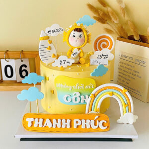 Bánh Thôi Nôi Bé Trai Con Rồng Màu Vàng TN28 1 Bánh Thôi Nôi Bé Trai Con Rồng Màu Vàng TN28